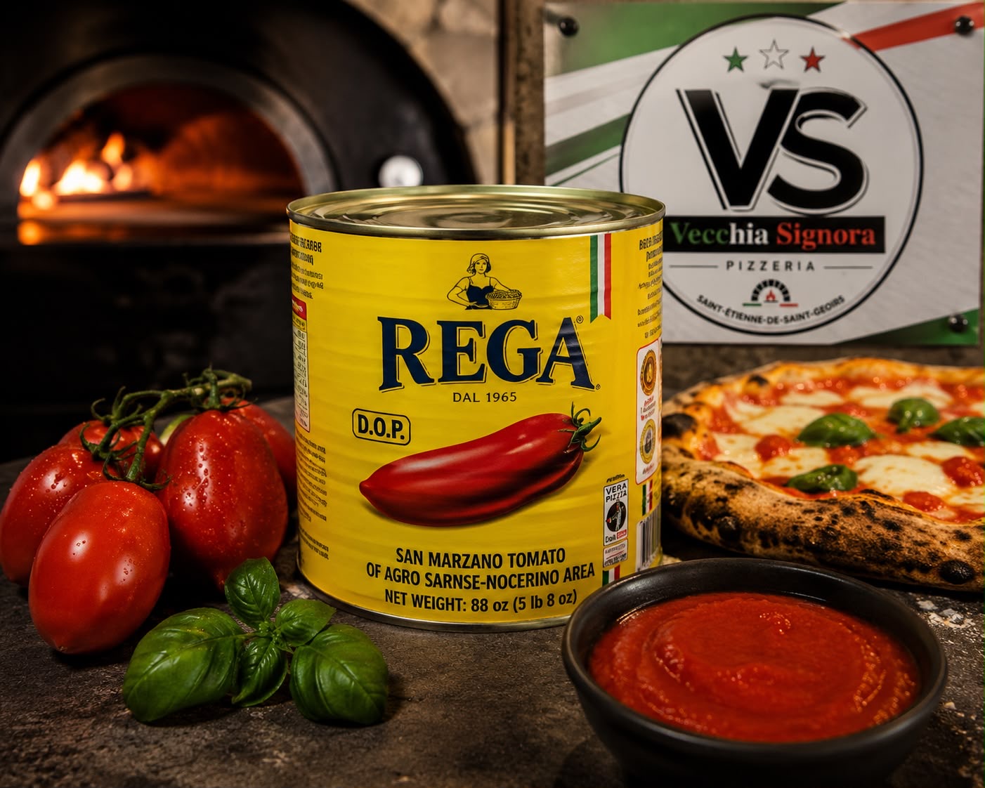 Tomates San Marzano D.O.P. Rega utilisées par Vecchia Signora